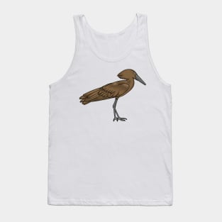 Hamerkop bird cartoon illustration Tank Top